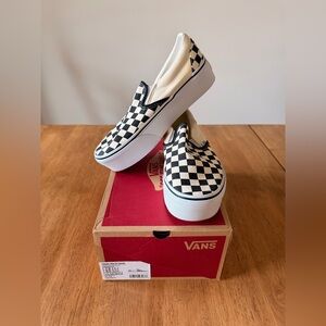 Vans Black and White Checkerboard Slip-Ons